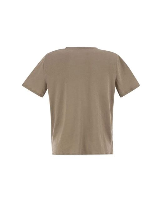 Majestic Natural Linen Crew-Neck T-Shirt