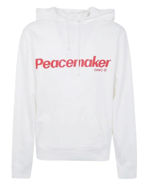 OAMC White Peacemaker Flower Loose Fit Hoodie