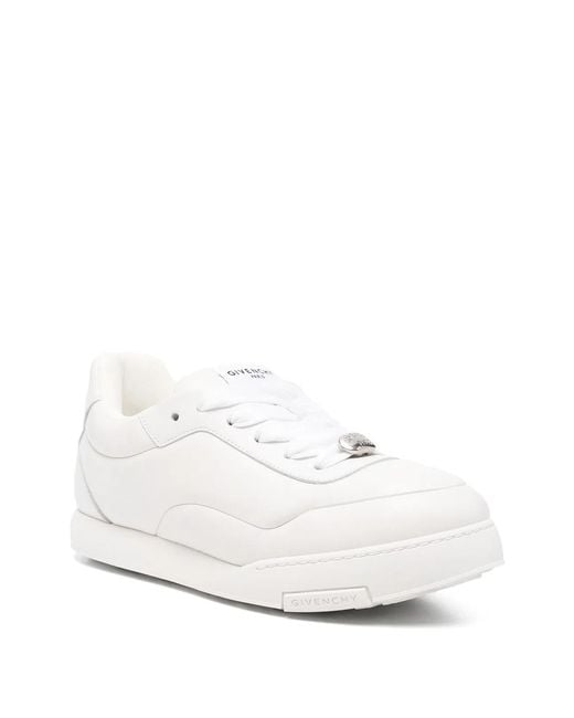Givenchy White Lamb Leather Flat Shoes for men