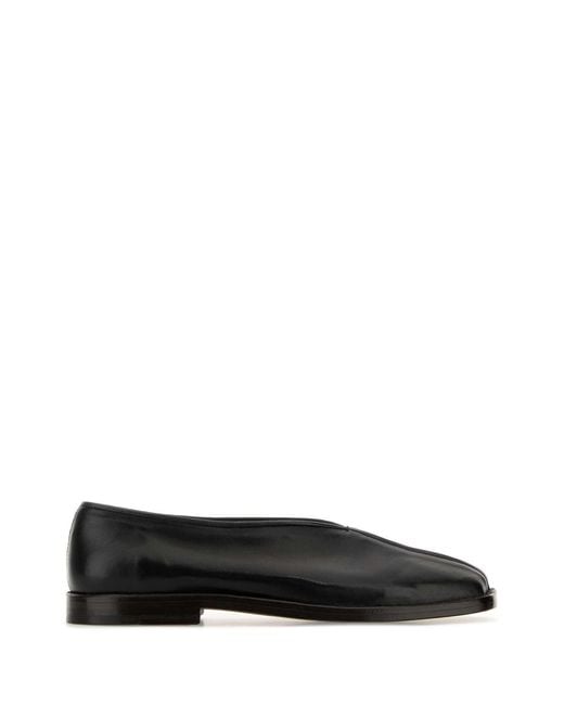 Lemaire Black Flat Piped Slippers for men