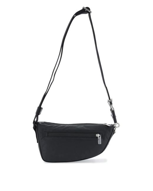 Burberry Black Leather Shield Crossbody Bag for men