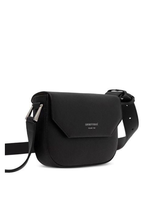 Emporio Armani Black Leather Corssbody Bag