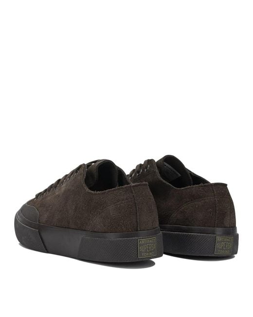 Superga Black Leather Sneakers for men