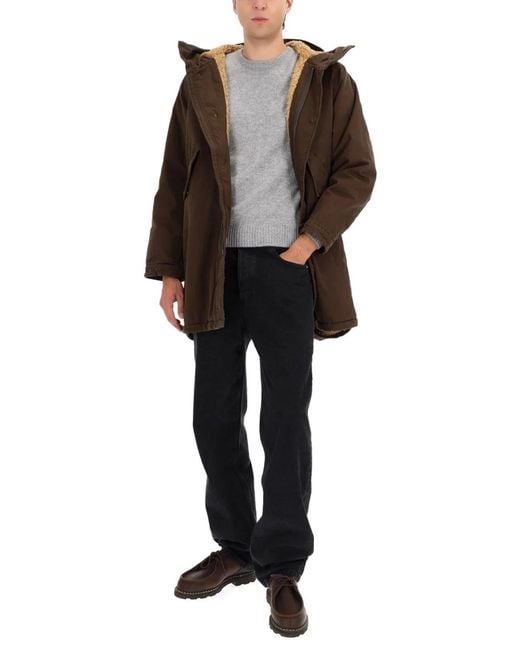 Aspesi Brown Hooded Parka for men
