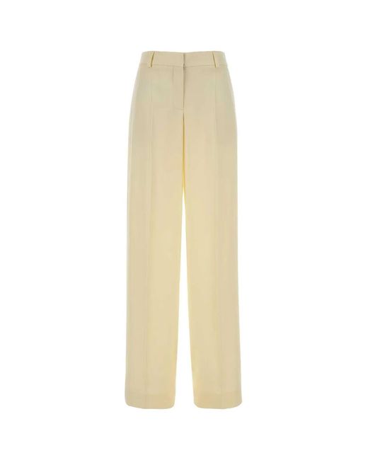 Stella McCartney White Satin Dropped Waist Straight Wide Leg