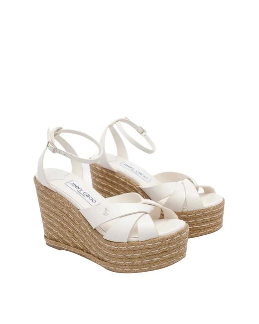 Jimmy Choo White Korra Wedge Sandals