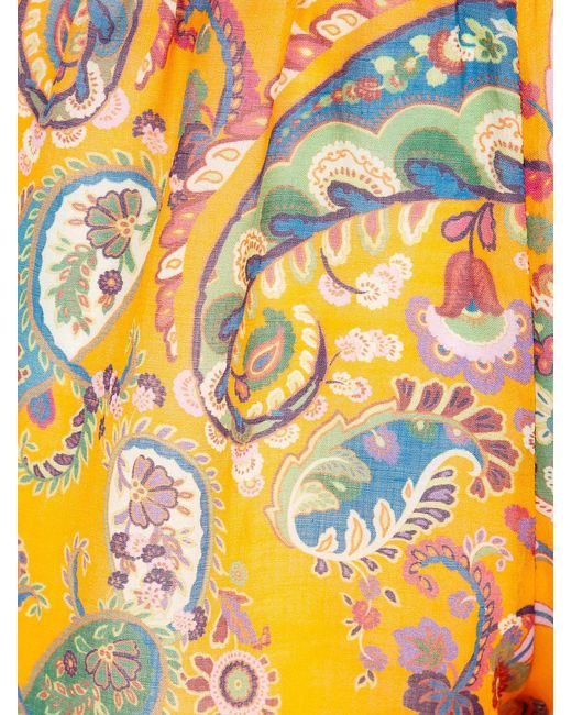 Etro Orange Silk Shorts