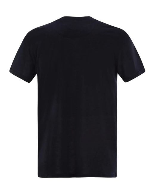 PT Torino Black Silk And Cotton T-Shirt for men