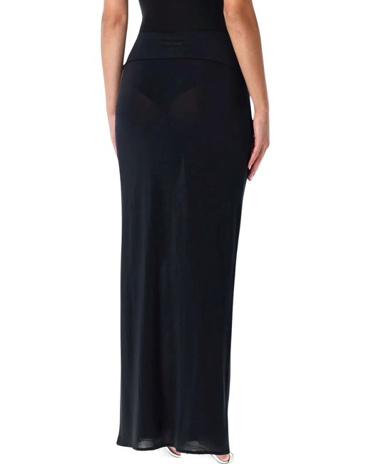 Jean Paul Gaultier Black Long Sheer Skirt With Lingerie Details