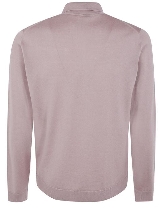 Nuur Purple Long Sleeves Serafino Neck Sweater for men