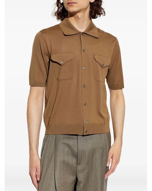 Versace Brown Cotton Knit Sweater for men