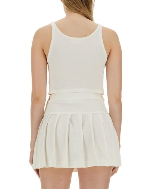 Palm Angels White Tank Top With Logo