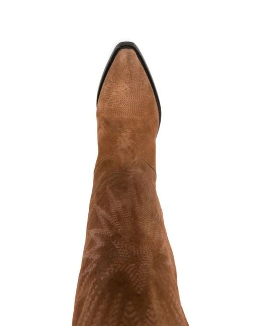 Golden Goose Deluxe Brand Brown Dark Leather Pointed Toe Boots