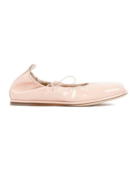 Simone Rocha Pink Heart Toe Lace-Up Ballerina