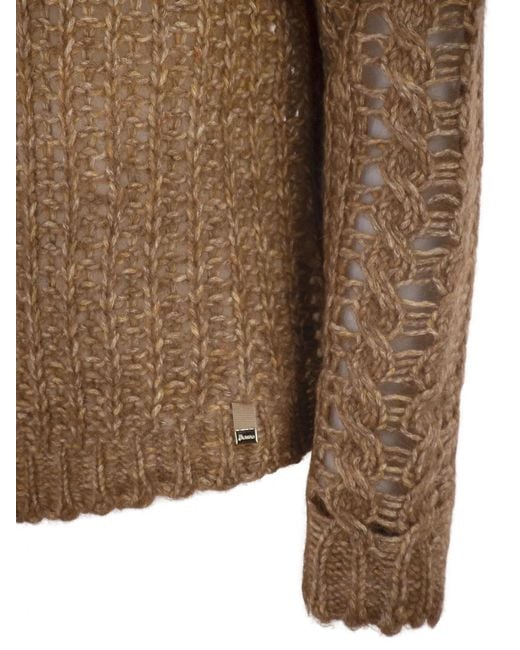 Herno Brown Crew Neck Knitted Jumper