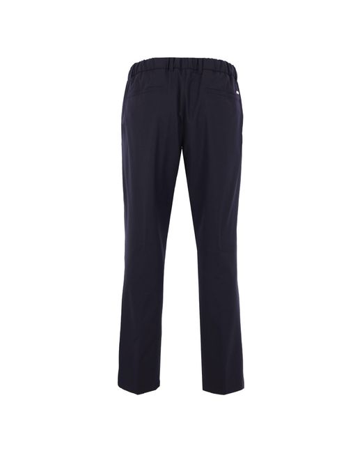 Herno Blue Polyester Wool Elastane Pants for men