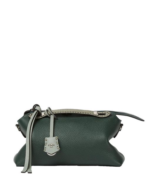 Fendi Green Borsa By The Way Soft Medium With Macro Top Stitching