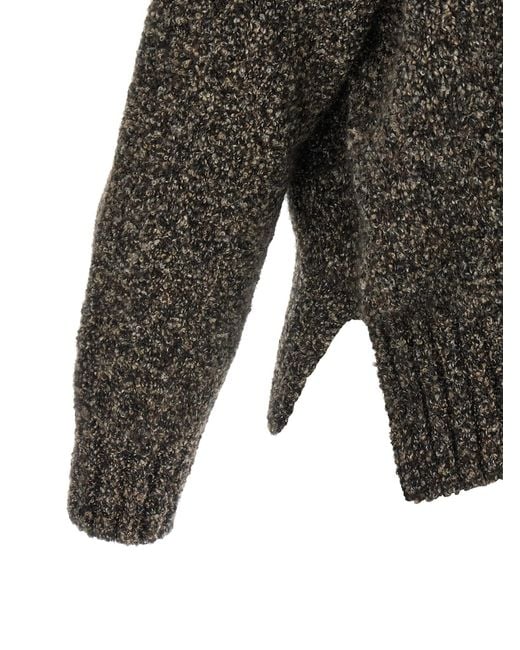 Agnona Gray Mqaglia High Neck Bouclé