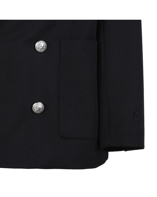 Balmain Black Virgin Wool Jacket for men