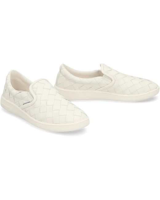 Bottega Veneta White Sawyer Leather Sneakers