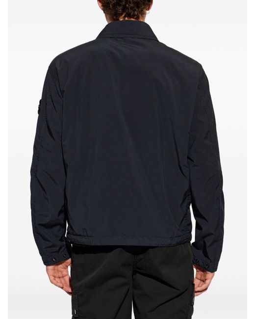 Stone Island Blue Logo-Patch Insulated Jacket for men