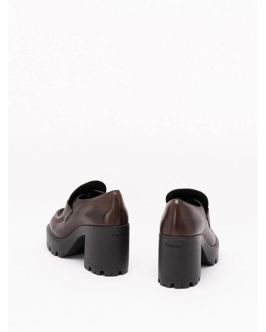 Prada Brown Vintage Leather Loafers