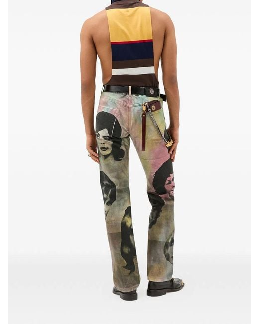 Versace Multicolor Printed Regular Jeans for men