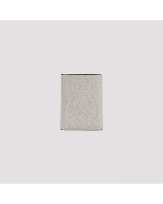 Valextra Gray Nude Iside Calf Leather Wallet