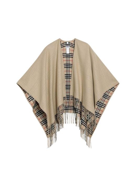 Burberry Natural Mantellina Reversibile