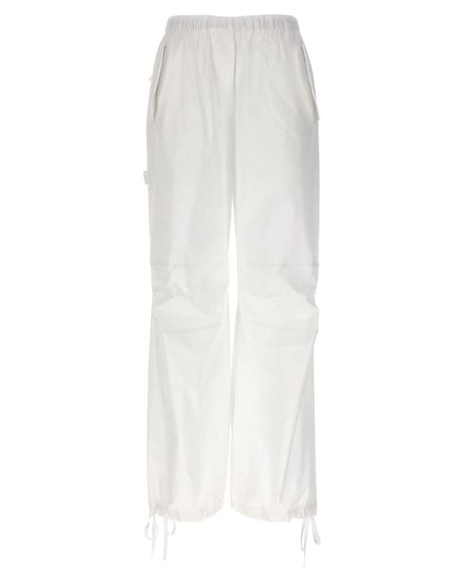 Nude White Cargo Trousers