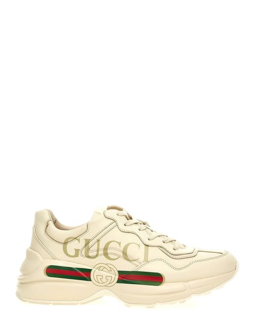 Gucci Natural 'Rhyton' Sneakers for men