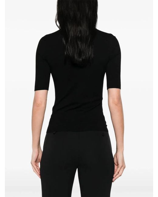 Max Mara Black Mxsottano Viscosa Poli Top
