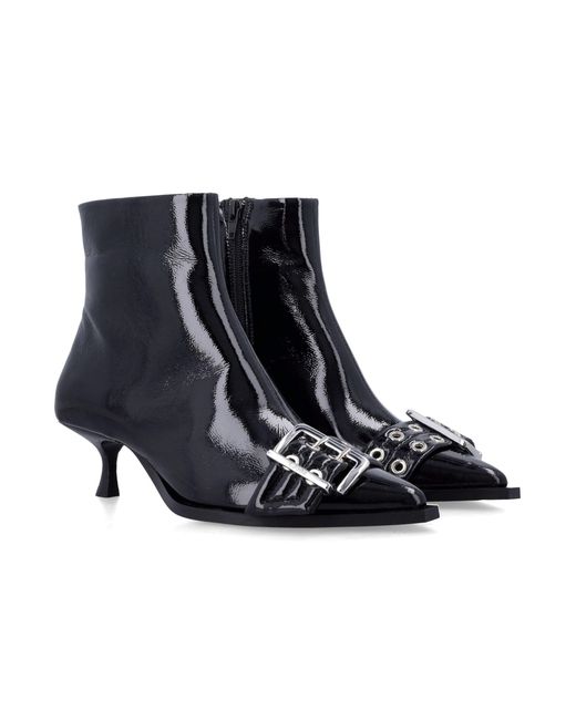 Ganni Black Buckle Low Boot
