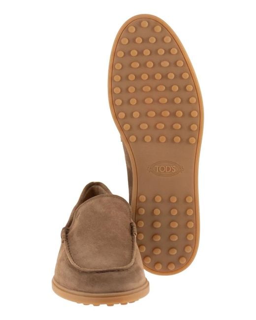 Tod's Brown Suede Leather Slipper Moccasin for men