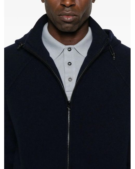 C P Company Blue C.P.Company Zip-Front Hooded Jacket for men