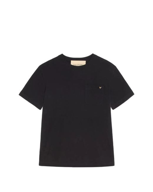 Valentino Black T-Shirt Jersey Vgold for men