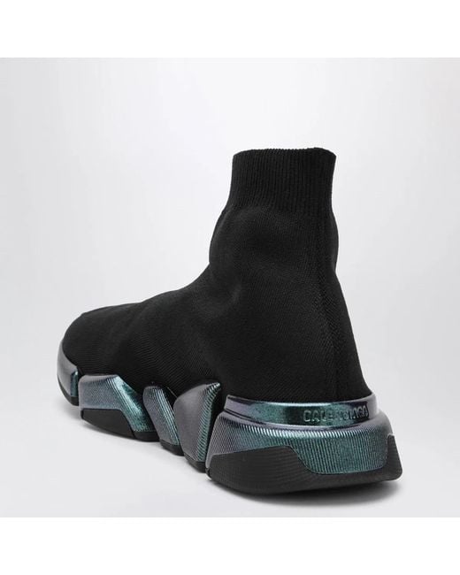 Balenciaga Black Speed 2.0 Iridescent Knit Sneakers for men