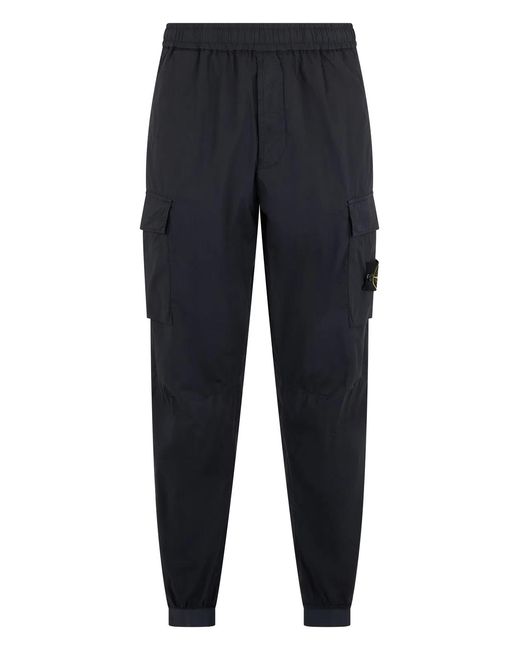Stone Island Blue Cotton Cargo Pants for men