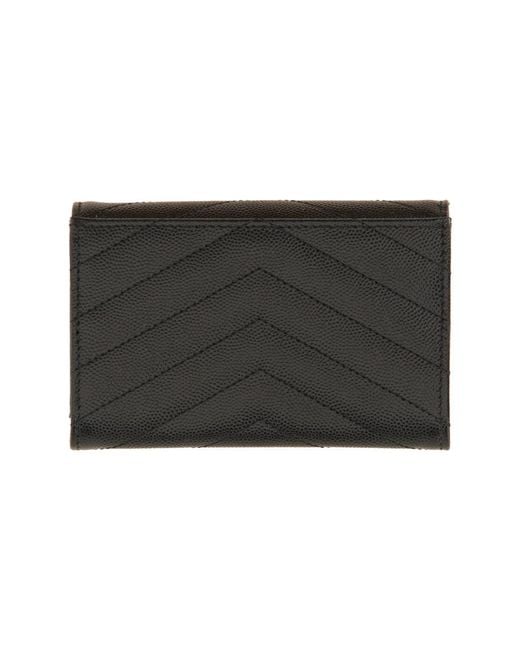 Saint Laurent Black Portafoglio Envelope Cassandre Small