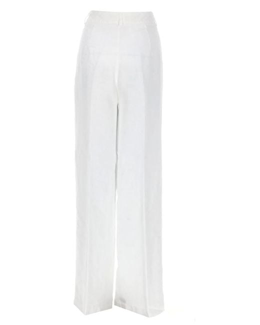120% Lino White Pantalone