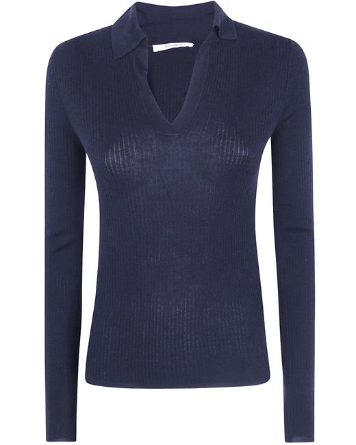 Max Mara Blue Gergo Cashmere And Silk Polo Shirt
