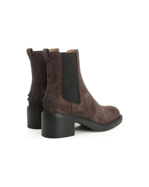 Tod's Brown Calf Leather Polyester Flat Shoes