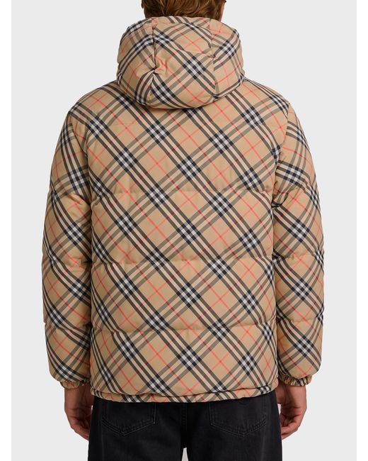 Burberry Brown Reversible Snowdonia Check Down Jacket for men