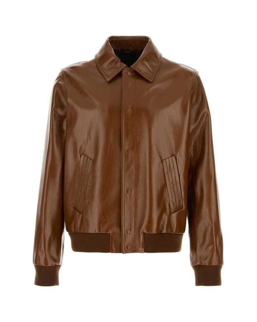 Fendi Brown Leather Jacket for men