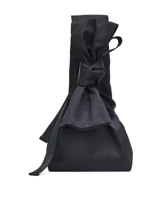 Marc Jacobs Black Nylon Sack Bag With Bow Design