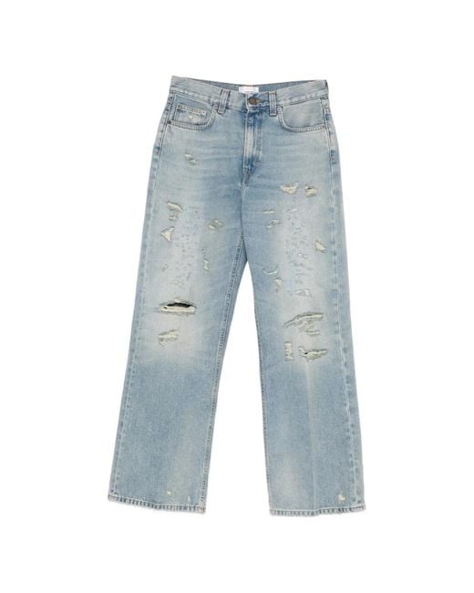 Haikure Blue Winny Wide-Leg Denim Jeans