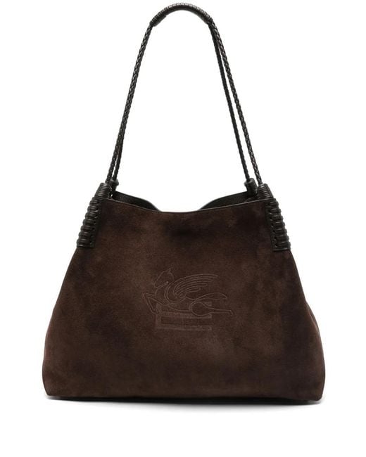 Etro Black Large Leather Tote Bag