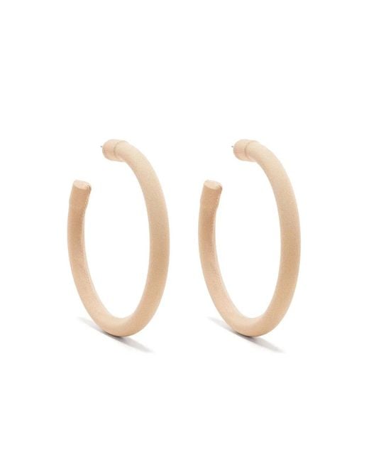 Maison Margiela White Mm6 Large Open Hoop Earrings