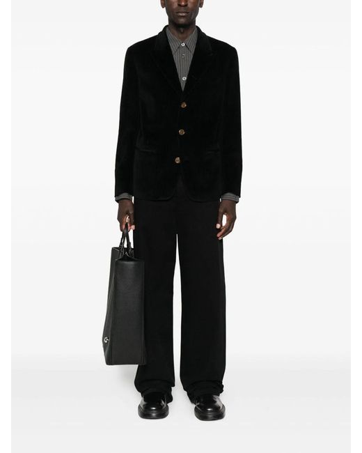 Dolce & Gabbana Black Dolce & Gabbana Ribbed Single-Breasted Blazer for men