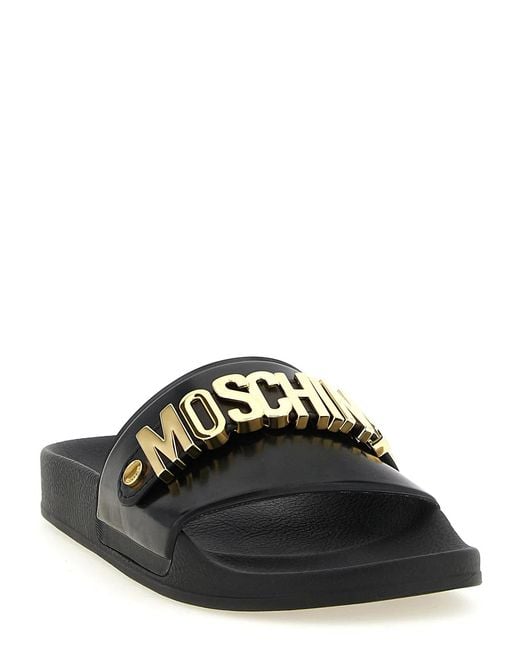 Moschino Black 'Pool' Slides for men